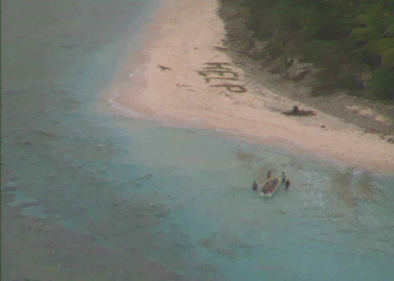 Three Castaways Rescued From Deserted Island After Writing "HELP" On Sand