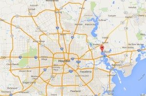 Location of the San Jacinto River near Houston. Map courtesy Google