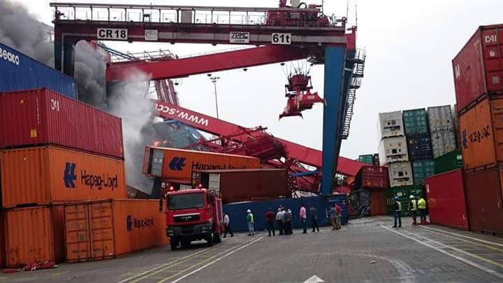 Major Damage After COSCO Containership Crashes Into Crane at Egypt’s Port Said: Photos and Video