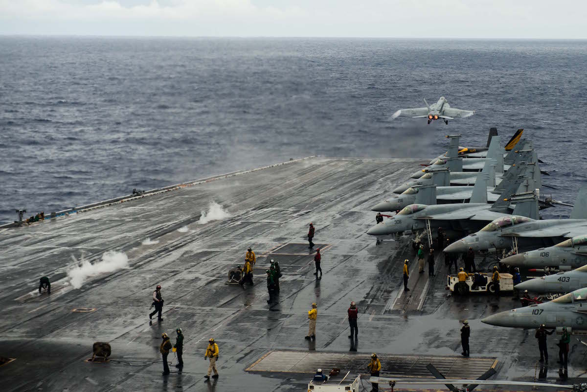 Chinese Spy Ship Shadows U.S. Navy Aircraft Carrier During Drills in Western Pacific