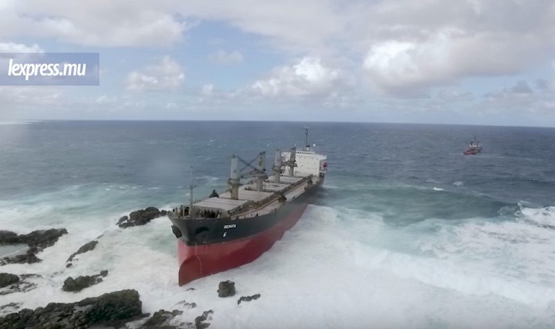 Bulk Carrier Hard Aground in Mauritius After Fight On Board
