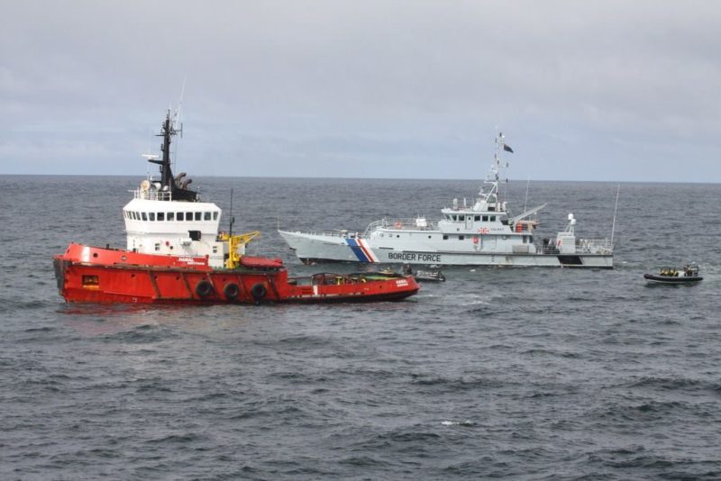 Authorities chase down the MV Hamal in the North Sea in April 2015. Photo: UK National Crime Agency