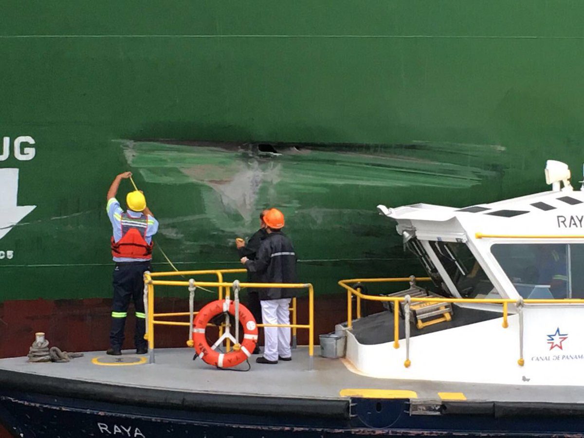 Containership Damaged After Hitting Wall in Panama Canal’s New Locks