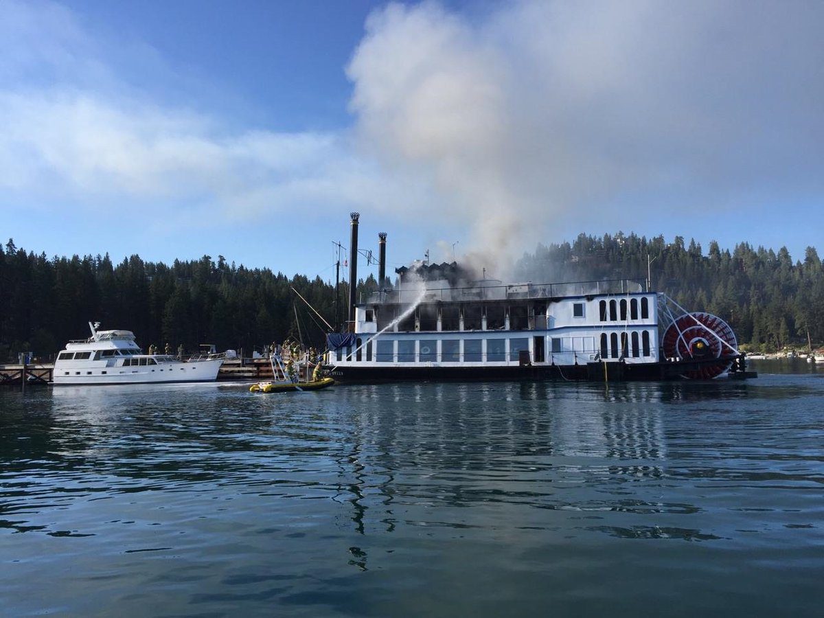 Lake Tahoe Paddle Wheeler Badly Burned in Blaze