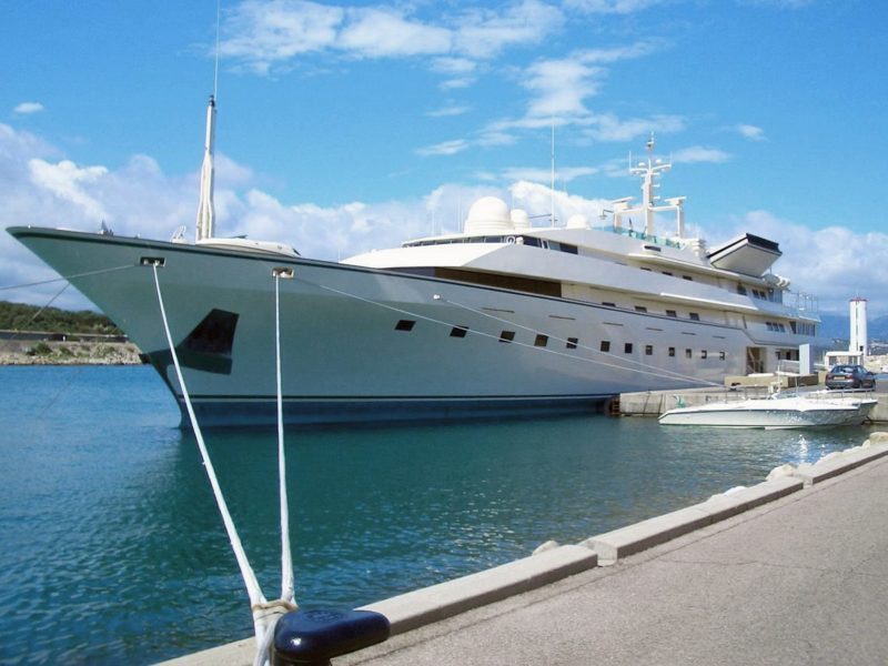 The Superyacht Trump Princess docked in Antibes, France. Image Via WikiCommons