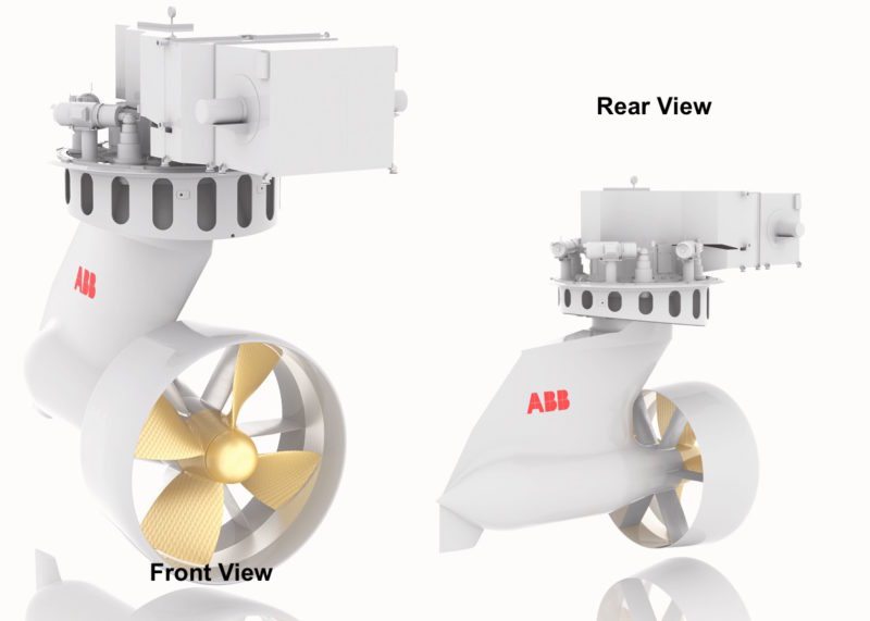 An illustration of the ABB Azipod XL unit. 