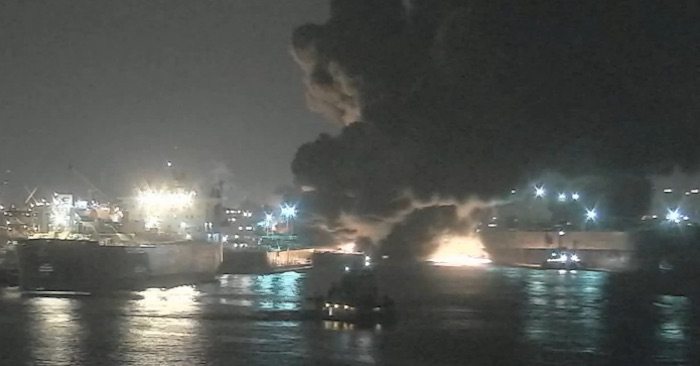 Tanker Fire, Bunker Spill Closes Houston Ship Channel