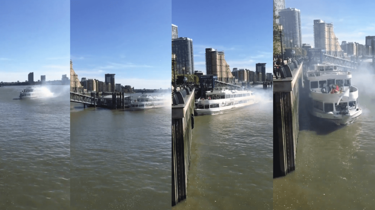 Video: Packed Tour Boat Slams Into River Thames Pier in Downtown London