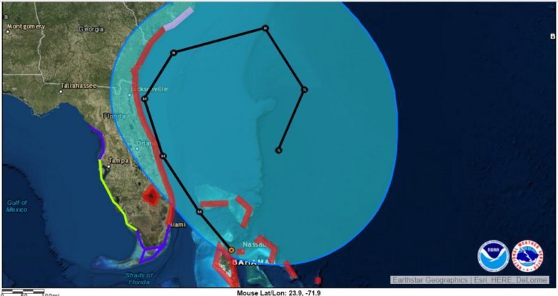 NHC Track Forecast for Hurricane Matthew