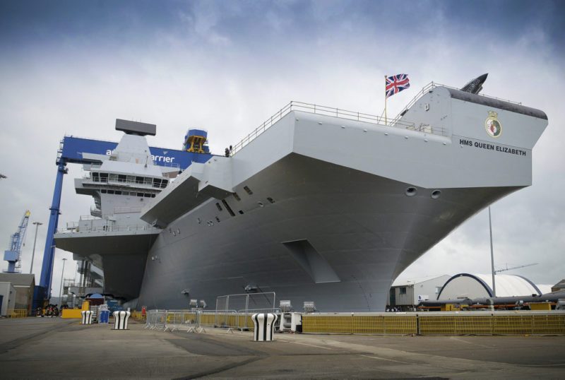 HMS Queen Elizabeth following her naming ceremony conducted at Rosyth Dockyard. Photo: UK Royal Navy