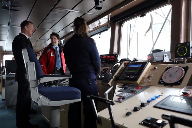 Prime Minister Justin Trudeau tours a Canadian Coast Guard Vessel