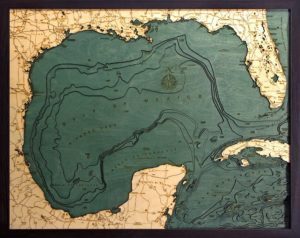 Gulf Of Mexico 3d Wood Chart