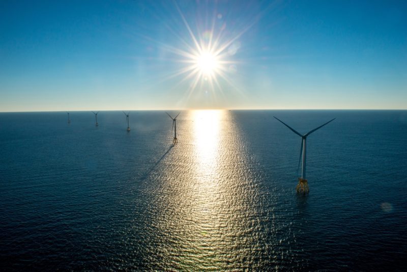 Deepwater Wind LLC project off the coast of Rhode Island, the first offshore wind farm in the U.S.. Credit: Deepwater Wind