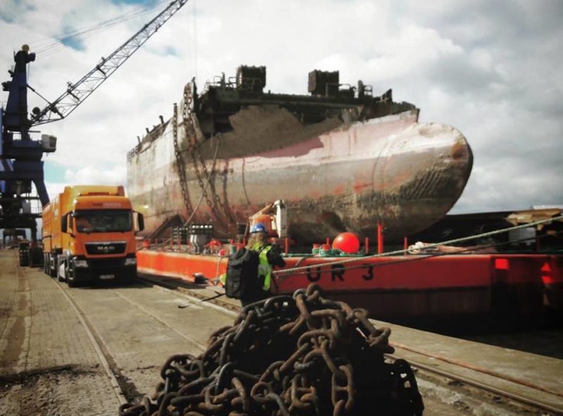 Ship recycling at the Galloo recycling yard in Gent, Belgium. Photo: Galloo Recycling Gent