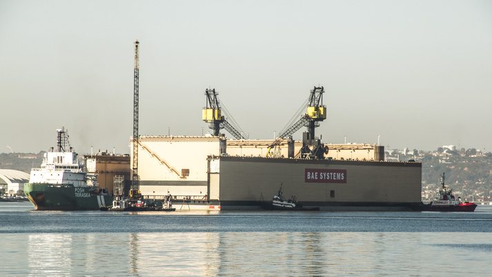 Largest Dry Dock in California Arrives at BAE in San Diego