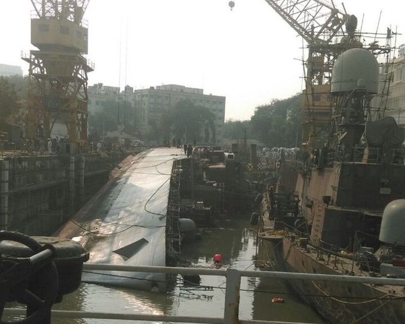 Two Dead After Indian Navy Ship Capsizes at Mumbai Dockyard