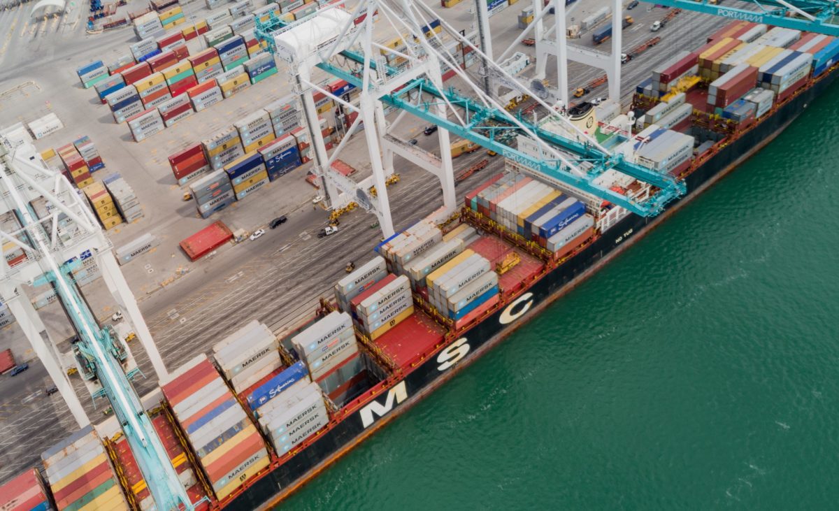 MSC Container Ship Port Of Miami Angled