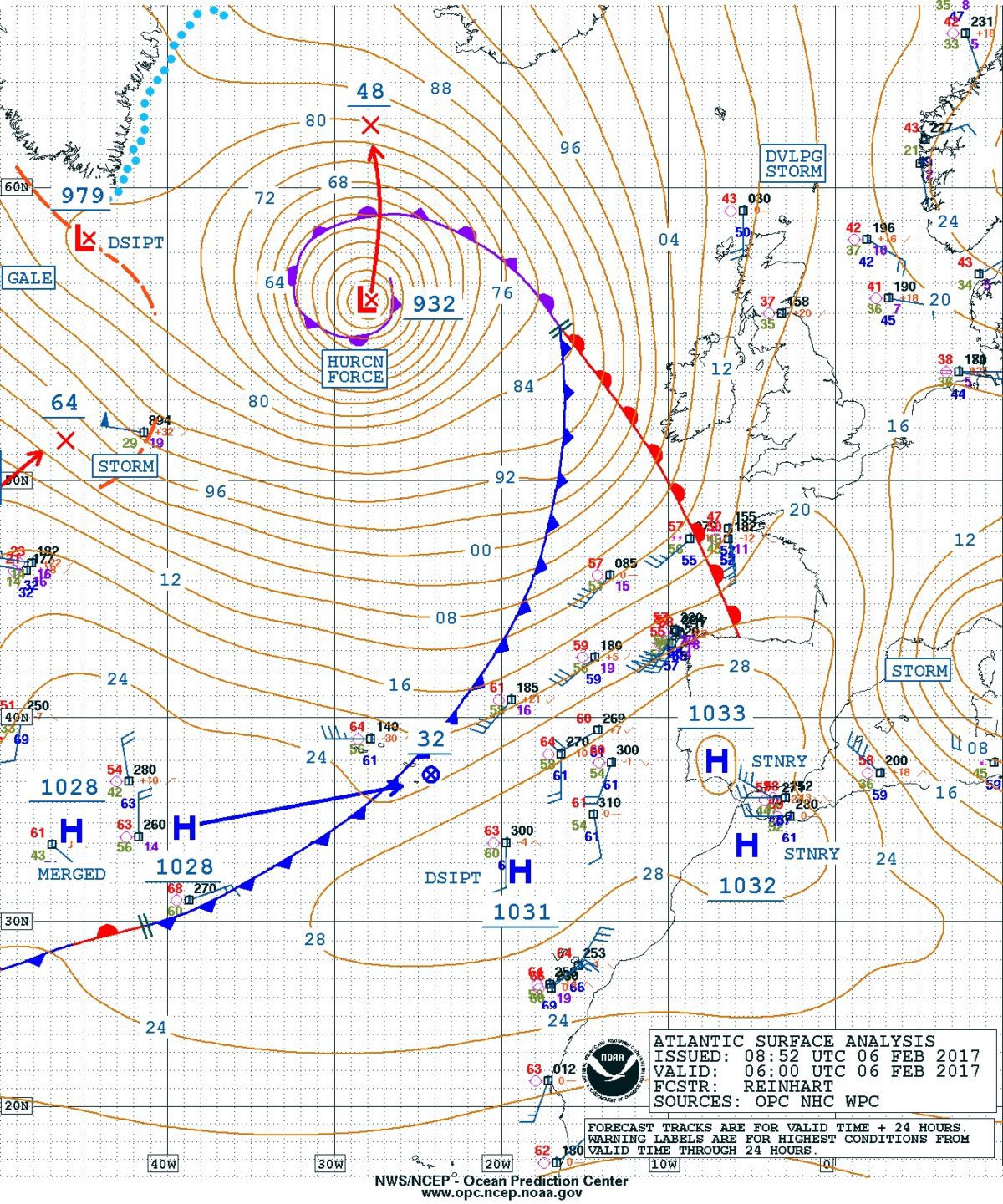 Severe Weather Alert: 932 MB Hurricane Force Storm Over Eastern North Atlantic