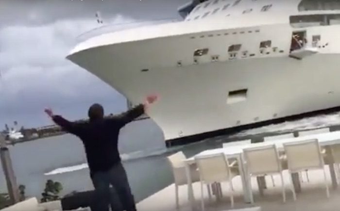 Homeowner Irate at Cruise Ship Too Close to Backyard -Video