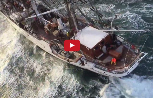 Watch: Impressive High Seas Evacuation from Tall Ship