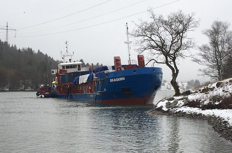 Cargo Ship Aground in Sweden