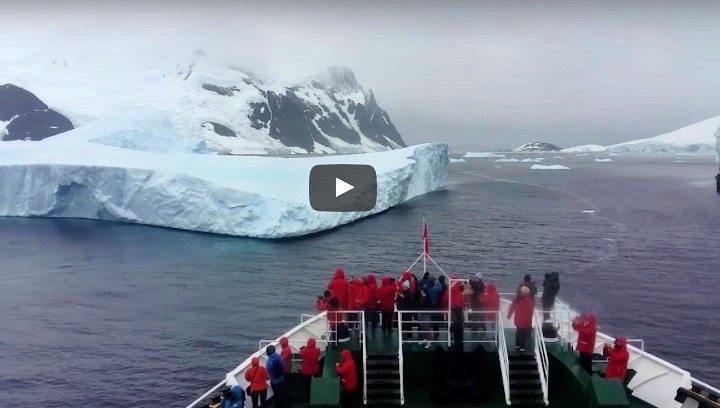 Watch: Skillful Navigation Between a Rock and an Iceberg in Antarctica