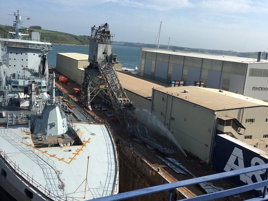 Giant Crane Collapses at Falmouth Docks