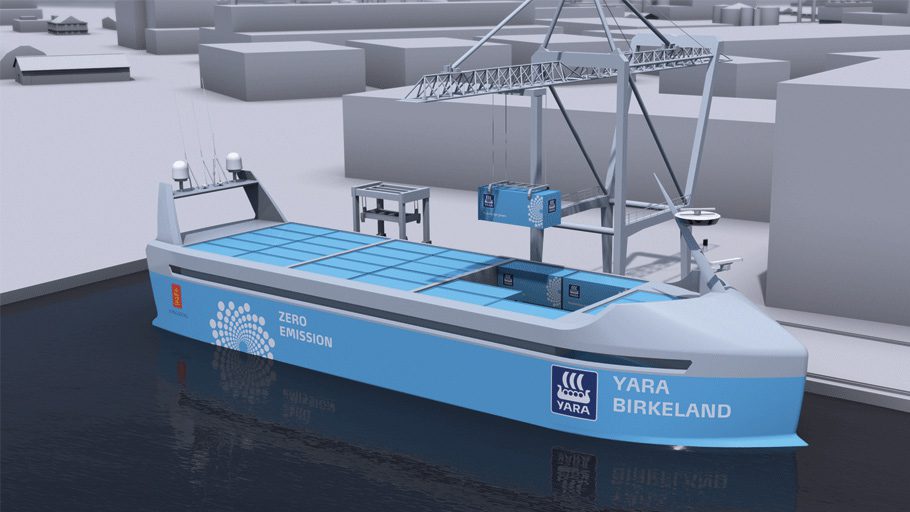 Shipbuilding Contract Signed for Unmanned, Zero-Emission Container Ship ‘Yara Birkeland’