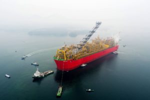 shell Prelude floating LNG facility underway