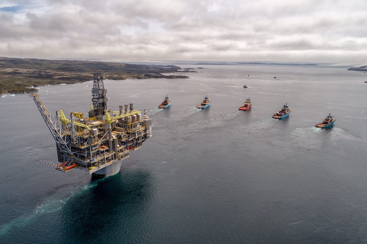 Photos: Giant Platform Towed to Hebron Field Offshore Newfoundland and Labrador