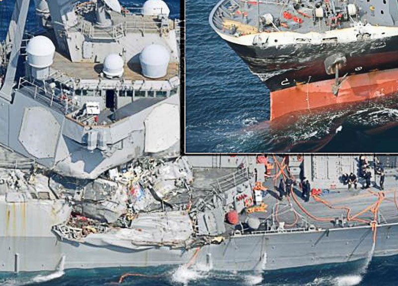 Update Us Navy Destroyer Collides With Container Ship Gcaptain