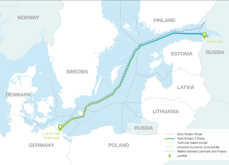 Nord Stream Baltic Subsea Gas Pipeline Chart