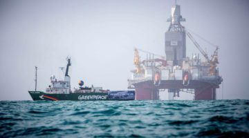 Greenpeace Activists Protest Near Statoil Drilling Rig in Barents Sea