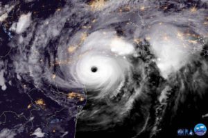 Hurricane Harvey landfall satellite