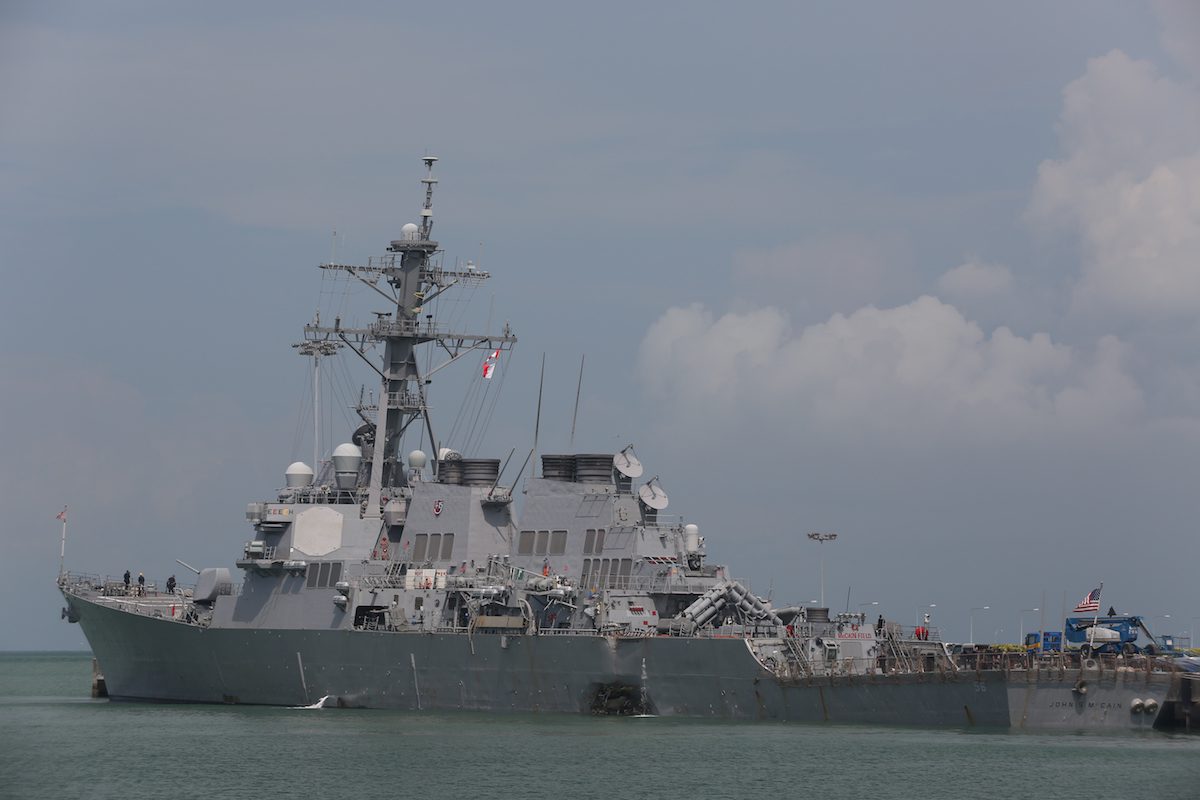 U.S. Navy to Haul Damaged Destroyer John S. McCain to Japan for Damage Assessment