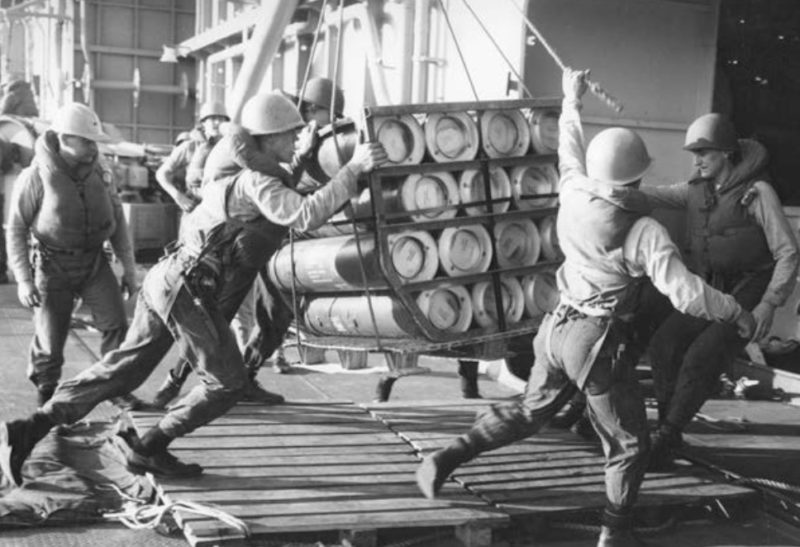 Ammunition Load On Aircraft Carrier