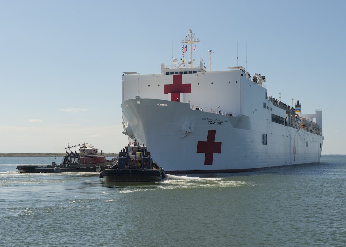 Hospital Ship USNS Comfort Departs for Puerto Rico
