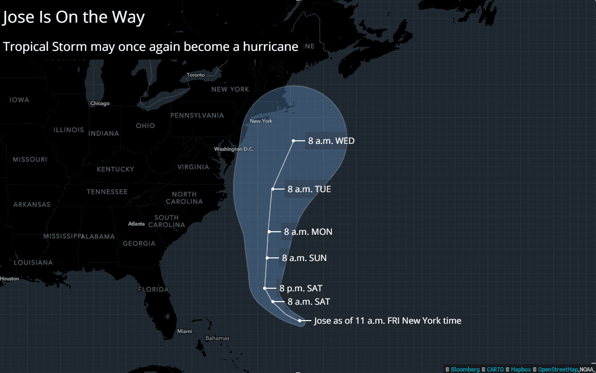Hurricane Jose Map