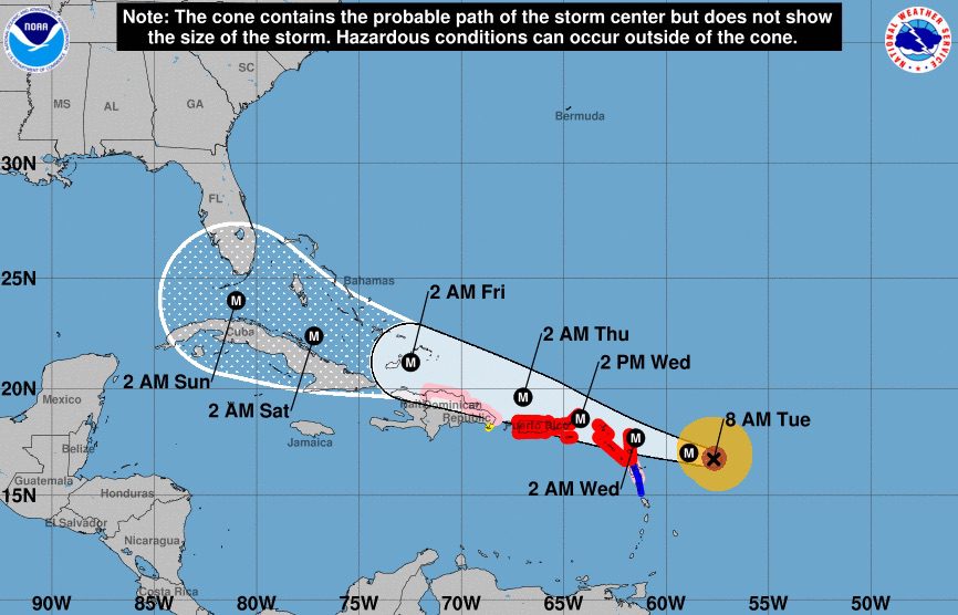 ‘Potentially Catastrophic’ Irma Barrels Toward Virgin Islands, Puerto Rico