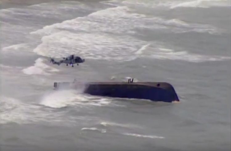 WATCH: Three Rescued from Overturned Vessel in Puerto Rico