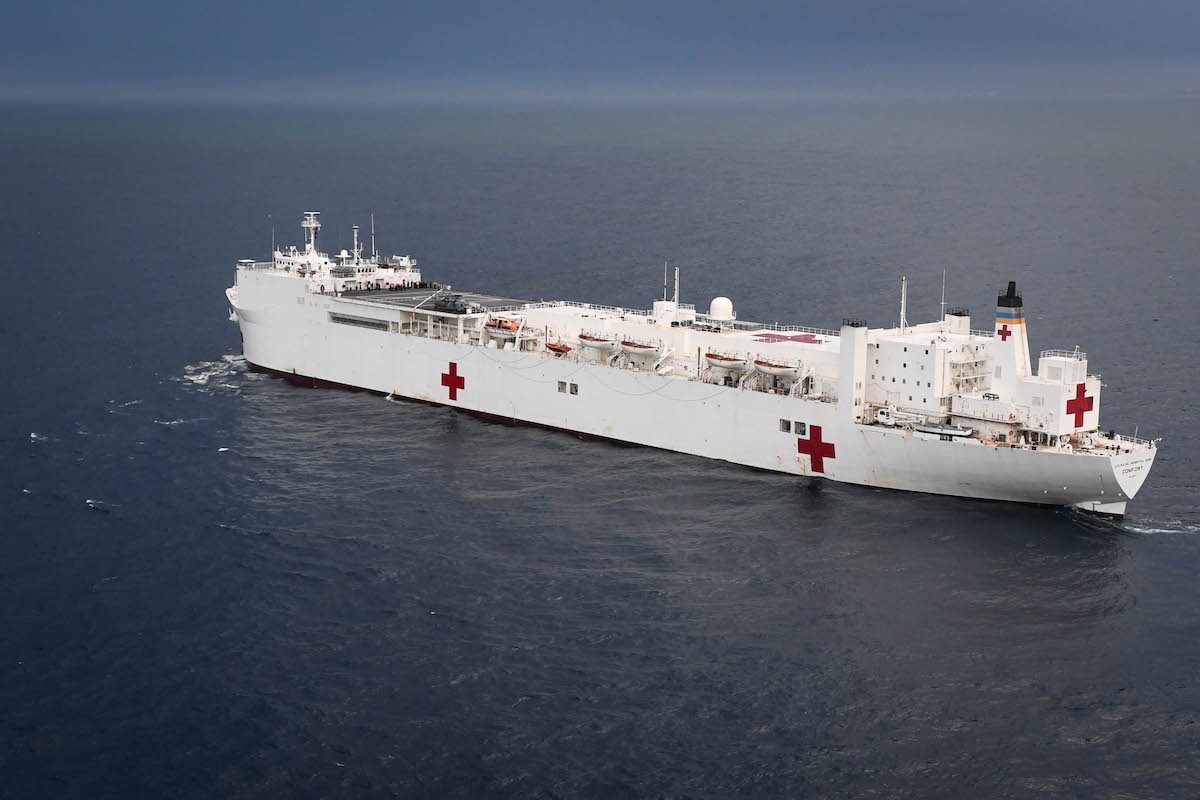 Hospital Ship ‘Comfort’ Gets Underway from San Juan to Provide Aid from Sea