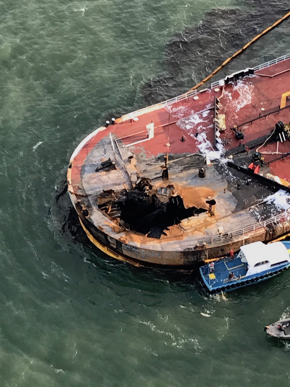 Oil Cleanup Continues in Texas After Barge Explosion, Fire