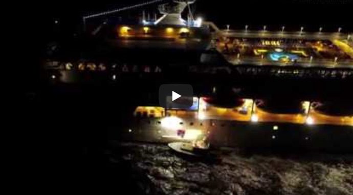 WATCH: Cape Cod Canal Pilot Transfer at Night