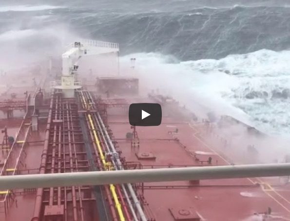 WATCH: Tanker Caught in Hurricane Ophelia Off Ireland