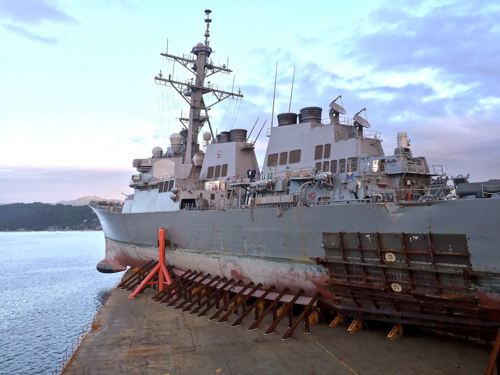 USS John S. McCain Leaves Philippines Aboard Heavy Lift Ship After Month-Long Detour
