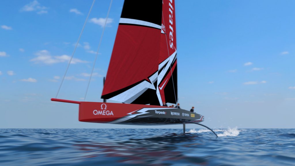 radical new single-hulled, foiling america's cup concept