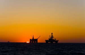 oil rigs at sea