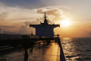 bulk carrier sunset