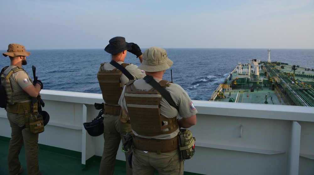 shipboard private security keeping watch on a tanker