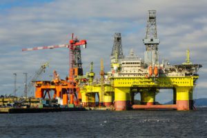 Oil platforms under maintenance